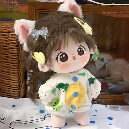 Ponytail Cotton Doll - 20CM Poseable & Dress-Up Girl Plush Toy, Perfect Birthday Gift for Girlfriend