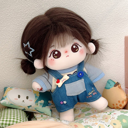 Ponytail Cotton Doll - 20CM Poseable & Dress-Up Girl Plush Toy, Perfect Birthday Gift for Girlfriend