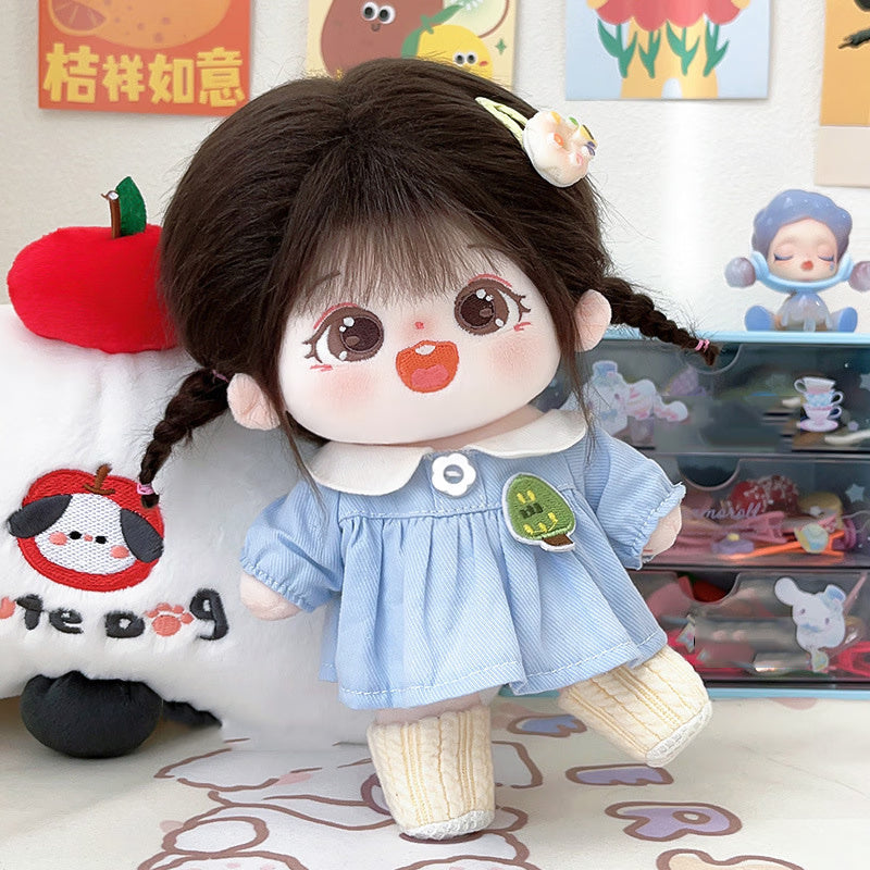 Ponytail Cotton Doll - 20CM Poseable & Dress-Up Girl Plush Toy, Perfect Birthday Gift for Girlfriend