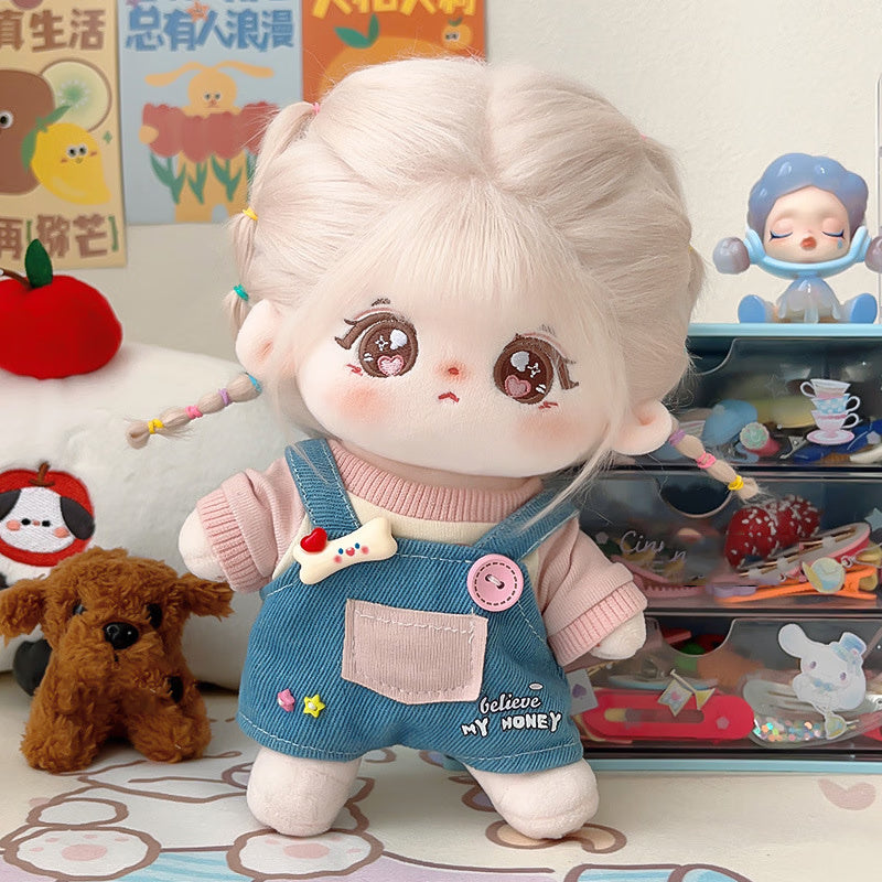 Ponytail Cotton Doll - 20CM Poseable & Dress-Up Girl Plush Toy, Perfect Birthday Gift for Girlfriend