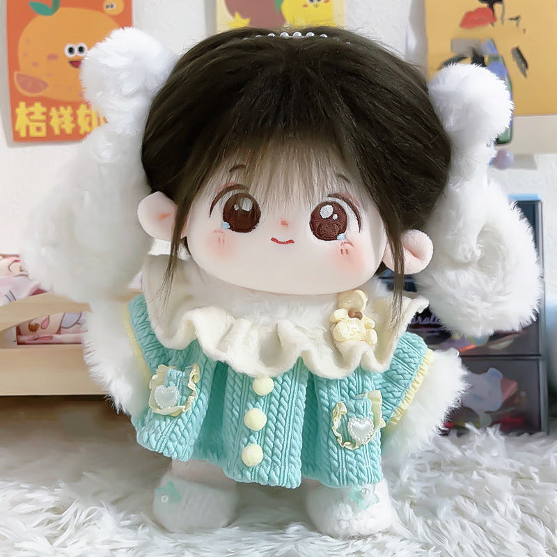 Ponytail Cotton Doll - 20CM Poseable & Dress-Up Girl Plush Toy, Perfect Birthday Gift for Girlfriend