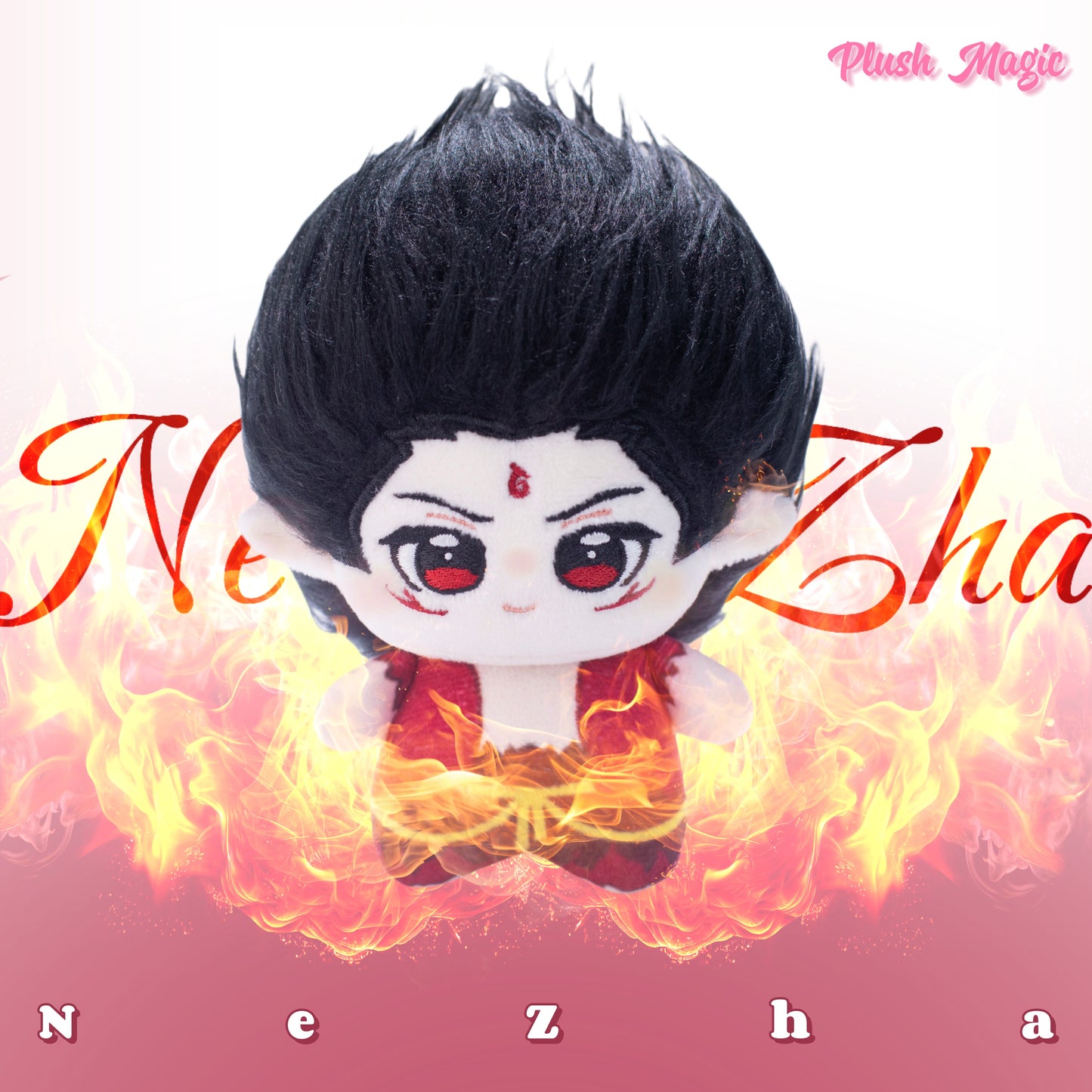 “NeZa" Chinese mythological figures Afro plush toys 10cm
